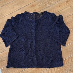 Banana Republic Deep Blue Lace Blouse